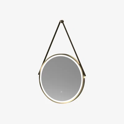 The Range LED Touch Sensor Mirror Demister Strap Brushed Brass Brown 600mm - Brushed Brass