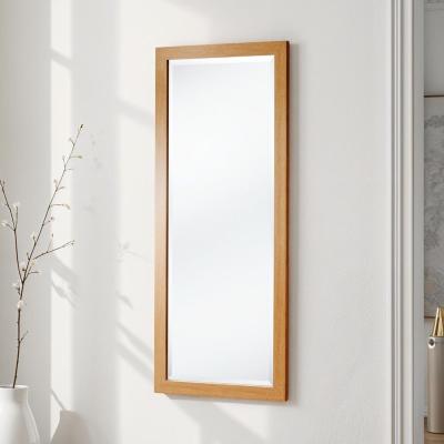 The Range Tall Slim Framed Full Length Bevelled Mirror - Oak / 131x55cm