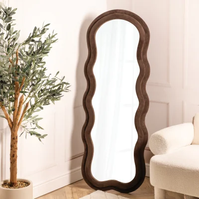 The Range Plush Wavy Taupe Lean To Mirror