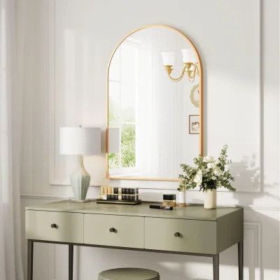 The Range Arched Wall Mounted Mirror Home Decorative Bathroom - gold