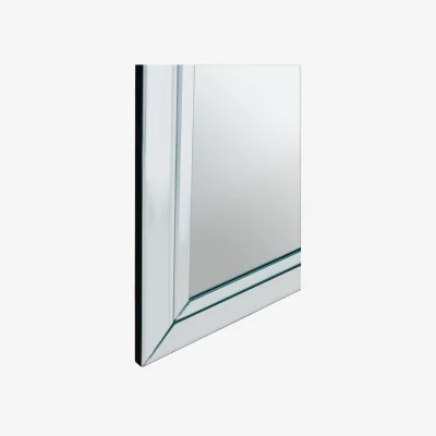 The Range Milania Black and White Bevelled Border Wall Mirror - Clear