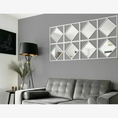 The Range 6x White Square Diamond Shape Mirrors 40Cm - Whitey / 12