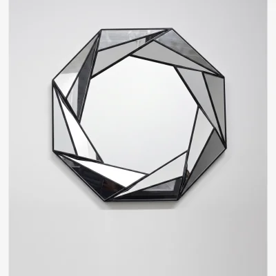 The Range Black Octagonal Wall Mirror 65Cm - Black