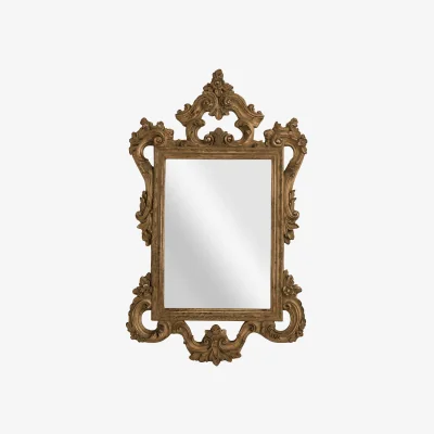 The Range Arris Antonio White Wall Mirror - Gold