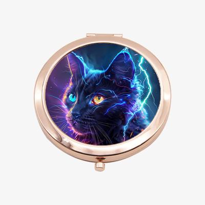 The Range Neon Cat Rose Gold Compact Mirror - Rose Gold