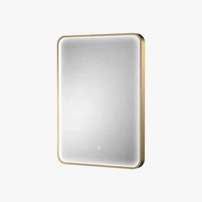 The Range Inset Framed LED Touch Sensor Mirror De-mister Pad Brushed Brass - Brushed Brass