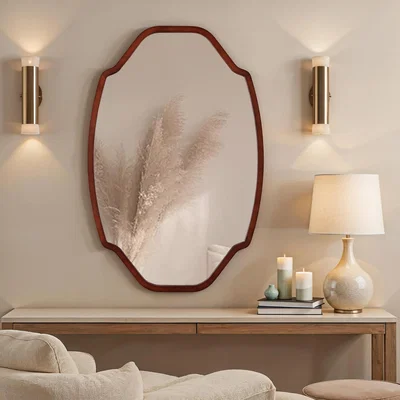 The Range Garda - Irregular Mirror with Walnut Frame - 60x90cm - Walnut