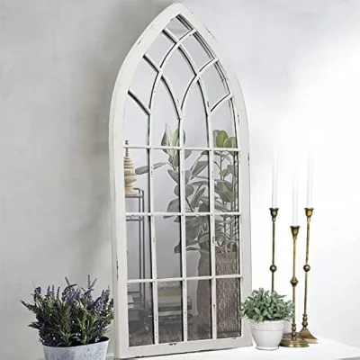 The Range Arc Wall Mount Frame Mirror White Brush 90x60 Cm  - White Brush