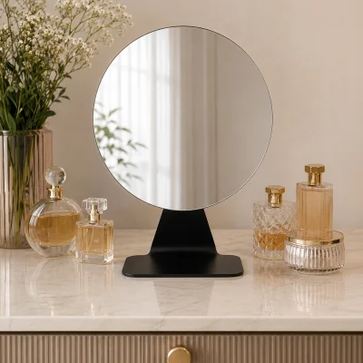 The Range Showerdrape Corus Black Round Vanity Mirror A - Black