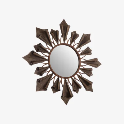 The Range Marcia Silver Finish Wall Mirror - Brown