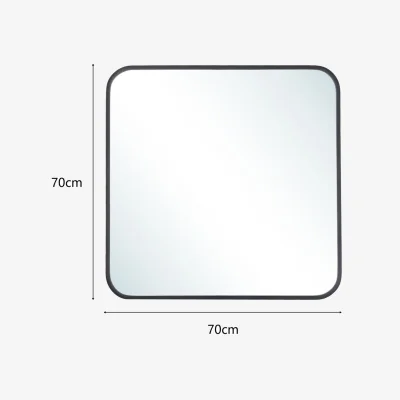 The Range Modern Square Wall Mirror - Black