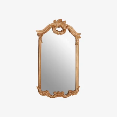The Range Athena Round Medium Black Wall Mirror - Gold