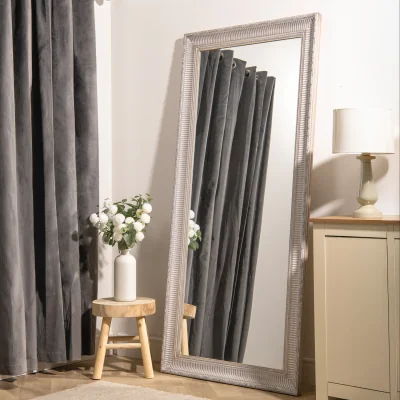 The Range Iyla Carved Washed Wooden Mirror