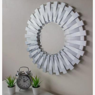 The Range Large Sunburst Hanging Wall Mirror - Silver