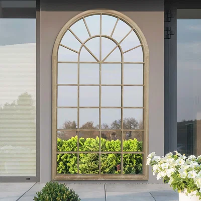 The Range Somerley Large Country Arch Outdoor Garden Mirror 180cm - Sand
