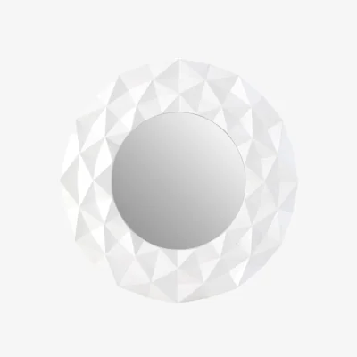 The Range Athena Small Round Wall Mirror With Gold Frame - White