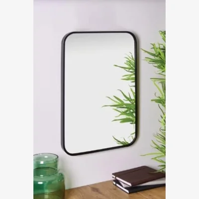 The Range Black Curved Camden Aluminium Mirror 60x40Cm - Blacky