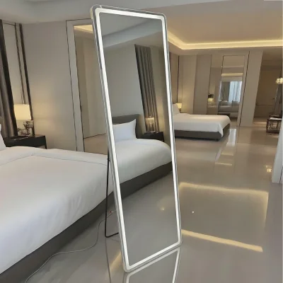 The Range Smart Full Length Dressing Mirror With LED Lights - White Silver