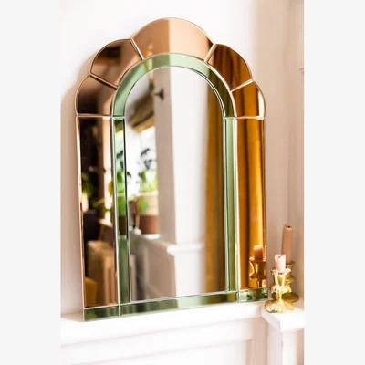 Rockett St George Art Deco Inspired Pretty Pink & Green Mirror