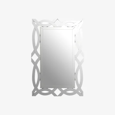 The Range Indus Square Black Lattice Frame Wall Mirror - Silver