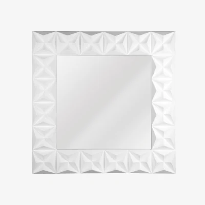 The Range Sinarge Champagne Finish Clamshell Design Wall Mirror - White