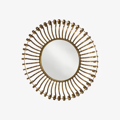 The Range Mataram Natural Rattan Wall Mirror - Gold