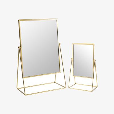 The Range Harbour Housewares 2 Piece Square Dressing Table Mirror Set - 2 Sizes - Gold - Gold