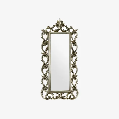 The Range Kensington Townhouse Brown And White Genuine Cowhide Wall Mirror - Silver