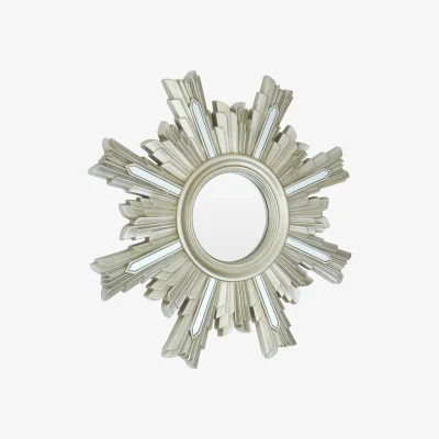 The Range Petillo Thick Silver Frame Large Rectangular Wall Mirror - Silver