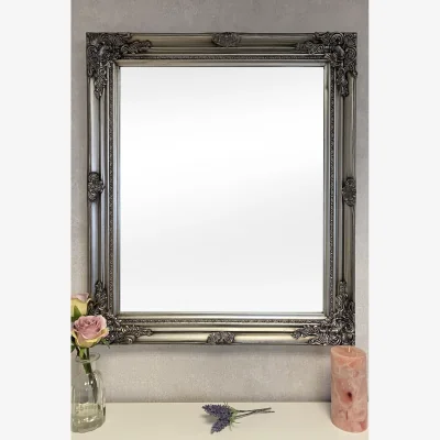 The Range Antique Silver Wood Frame Wall Mirror - Silver