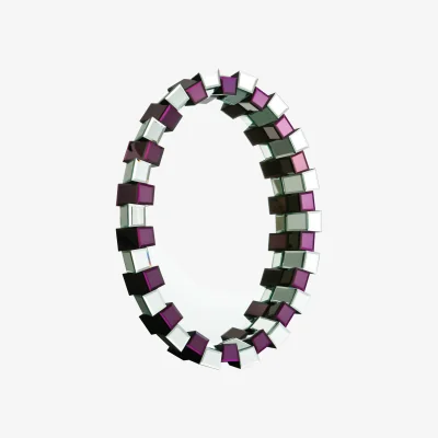 The Range Templar Gold Finish Round Wall Mirror - Purple