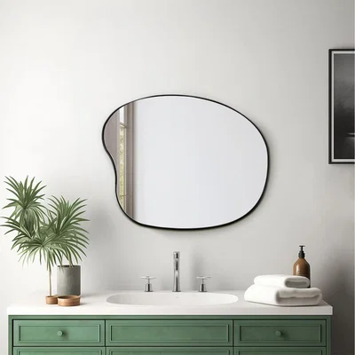 The Range Shatterproof Metal Frame Wall Mirror - Black