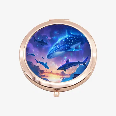 The Range Neon Sharks Rose Gold Compact Mirror - Rose Gold
