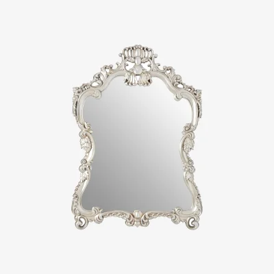 The Range Gwenn Round Wall Mirror with Antique Silver Finish - Gold