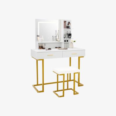 The Range Vanity Set with Large Mirror Makeup Table  - White