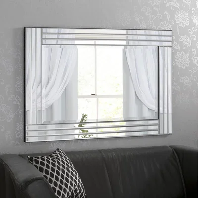 The Range Grace Large Triple Glass Framed Mirror - Silver