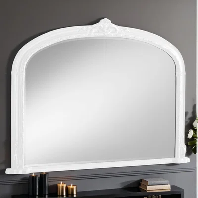 The Range Victorian Bevelled Overmantle Mirror - White