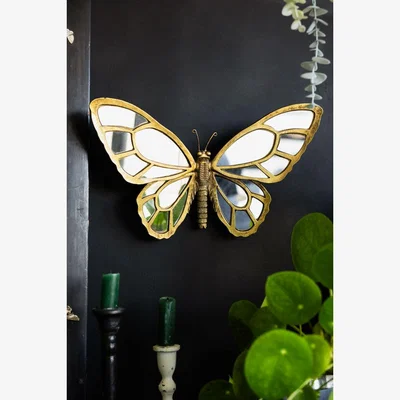 Rockett St George Gold Butterfly Decorative Wall Mirror