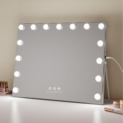 The Range FASCINATE Hollywood LED Vanity Mirror with Dimmable Lights and Charging - White