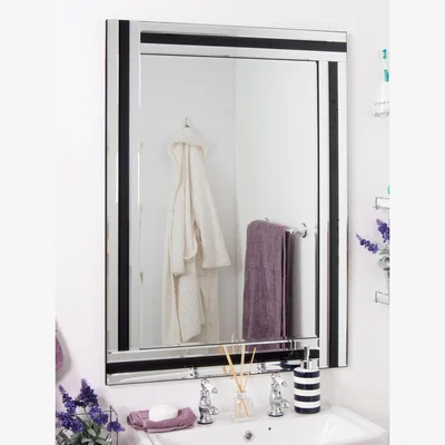 The Range MirrorOutlet Black Triple Bevelled Venetian Mirror 100 x 70cm - Black