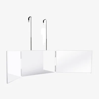 The Range 3-Way Foldable Vanity Mirror with Telescoping Hooks - White