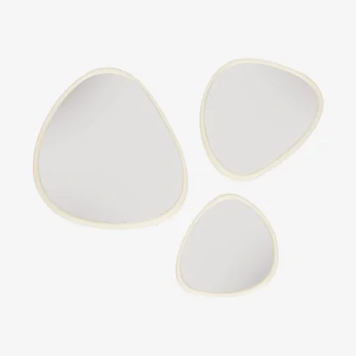 The Range Set of 3 Stone Organic Shape Mirrors