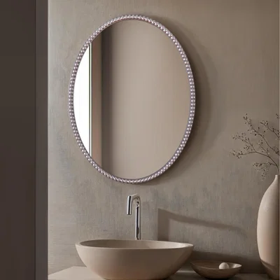 The Range Amalfi Oval Wall Mirror  - Vintage Silver