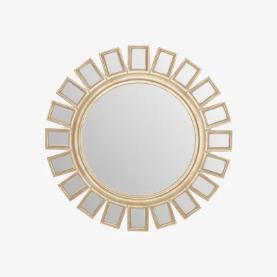 The Range Sevan Wall Mirror with Mirrored Glass - Gold