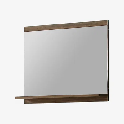 The Range Wall Mirror with Shelf Walnut - White