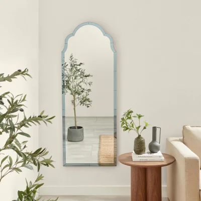 The Range Opaline Blue Ornate Full Length Arch Wall Mirror - Blue