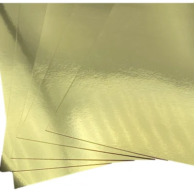 The Range 5 Sheets A4 Double Sided Mirror Card - gold