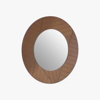 The Range Candi Matt Black Square Wall Mirror - Brown