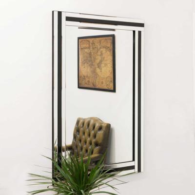 The Range MirrorOutlet Black Triple Bevelled Venetian Mirror 120 x 80cm - Black