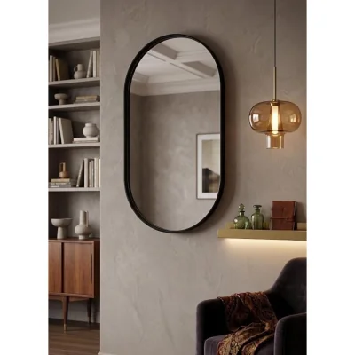 The Range Black Oval Wall Deep Aluminium Frame 70x50x3.5Cm - Black